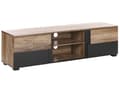 Miniatyrbilde 1 av 9: TV-stativ i Lyst Tre og Svart Sponplate til 68'' TV Hyller Dører Kabelføringshull Moderne Design