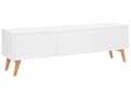 Miniatyrbilde 6 av 11: TV-stativ Hvitt med Lyst Tre 55 x 180 x 40 cm Mediemøbel med Hyller og Skuffer