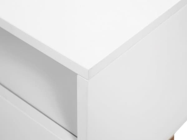 TV-stativ Hvitt med Lyst Tre 55 x 180 x 40 cm Mediemøbel med Hyller og Skuffer