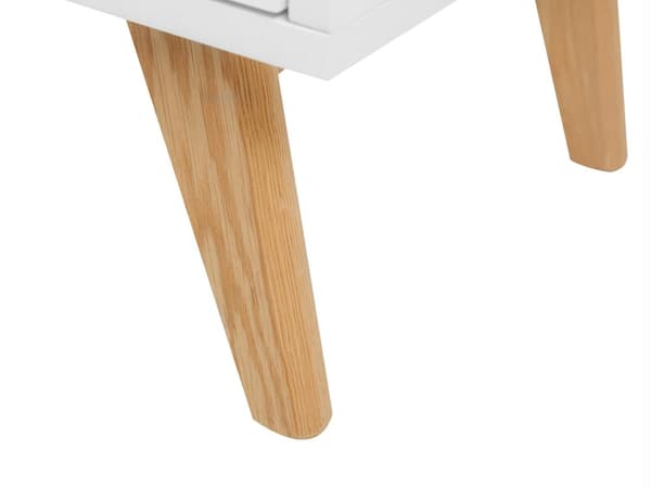 TV-stativ Hvitt med Lyst Tre 55 x 180 x 40 cm Mediemøbel med Hyller og Skuffer