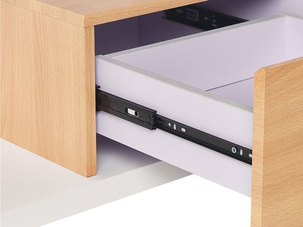 TV-benk Hvit Lyst tre MDF Høyglans Skap Åpne hyller 2 skuffer Minimalistisk Stue