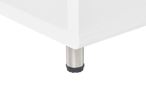 TV-benk Hvit Lyst tre MDF Høyglans Skap Åpne hyller 2 skuffer Minimalistisk Stue
