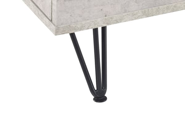 TV-benk Betongeffekt 120 x 40 cm Metallben Moderne Medieenhet 2 Skap Kabelhåndtering