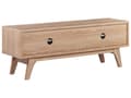 Miniatyrbilde 6 av 9: TV-benk lyst tre hvit 44x117x35 cm hylle utskjæring til kabelgjennomføring moderne
