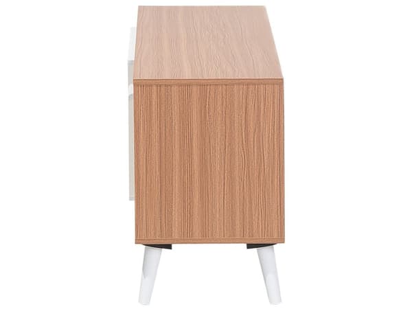 TV-bord Lyst Tre Hvit for opptil 78” TV-er 2 Dører 4 Skaphyller Moderne