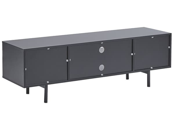 TV-bord Lys Sort tre 60ʺ med 2 dører Industriell stil