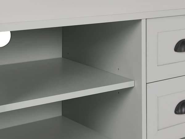 TV-stativ Lysegrå MDF TV opp til 54ʺ Rustikk Skap Skuffer Hyller Kabelhåndtering Stue