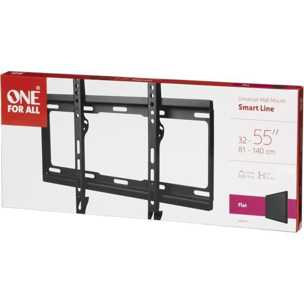 En för alla WM2411 - TV -väggstöd Flat support för skärm 32-65 ''/81-165cm - för TV max 100 kg - 25 mm från väggen