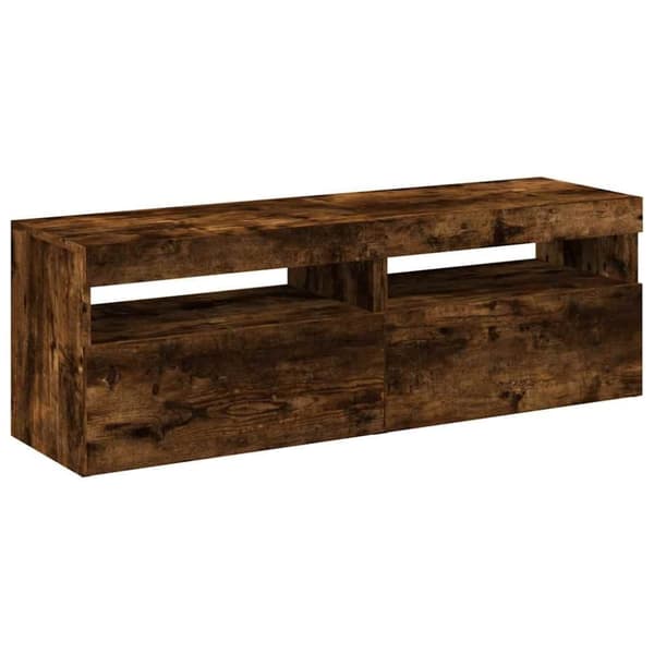 vidaXL tv-borde med LED-lys 2 stk. 60x35x40 cm røget eg