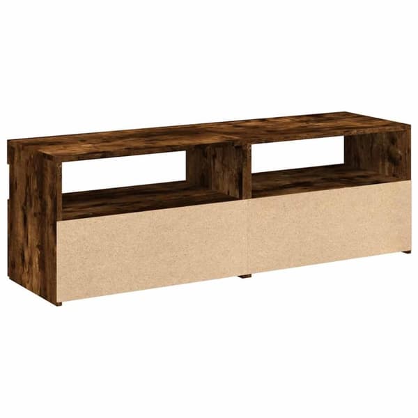 vidaXL tv-borde med LED-lys 2 stk. 60x35x40 cm røget eg