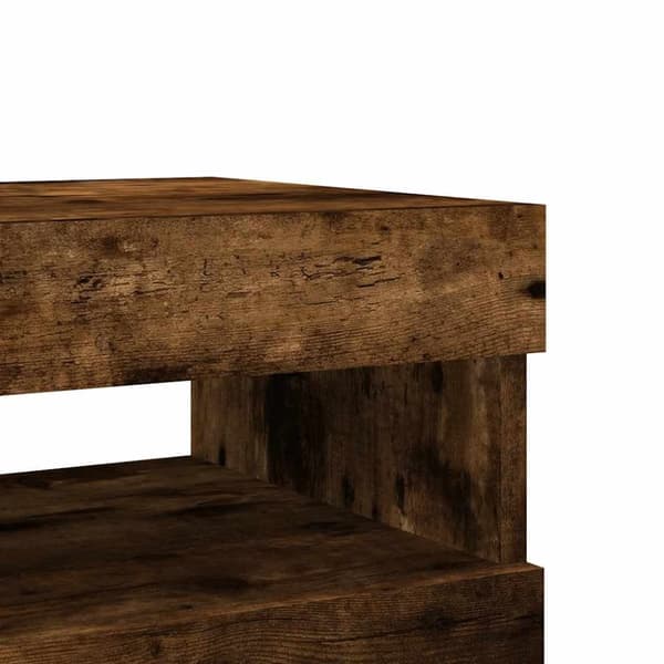 vidaXL tv-borde med LED-lys 2 stk. 60x35x40 cm røget eg