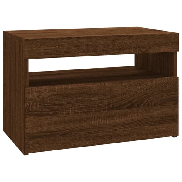 vidaXL TV-taso LED-valoilla ruskea tammi 60x35x40 cm