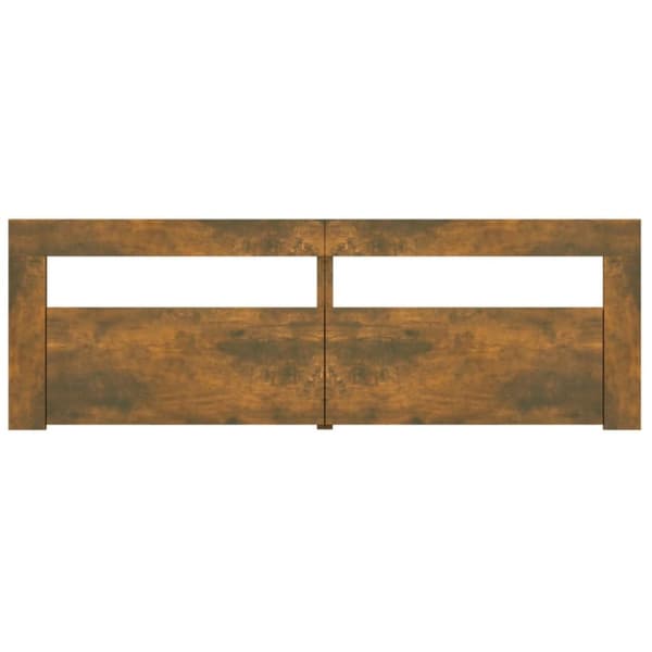 vidaXL TV-benk med LED-lys røkt eik 120x35x40 cm