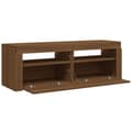 Miniatyrbillede 4 af 11: vidaXL tv-bord med LED-lys 120x35x40 cm brun egetræsfarve