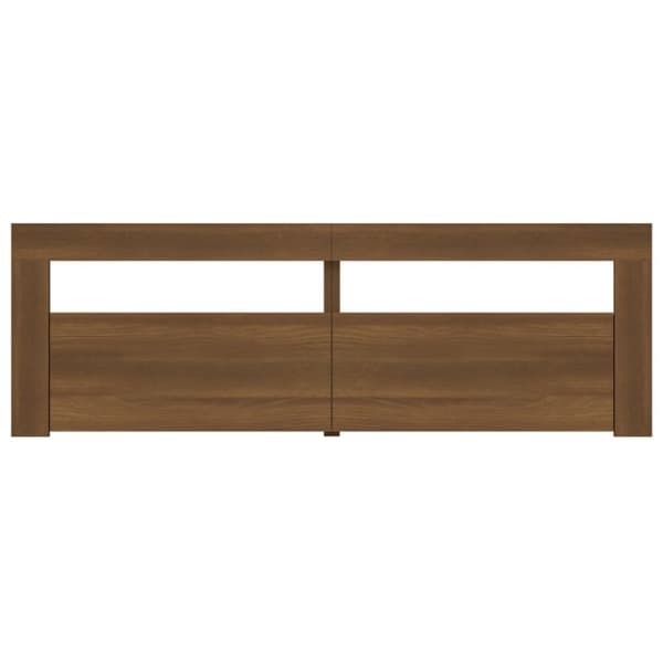 vidaXL tv-bord med LED-lys 120x35x40 cm brun egetræsfarve