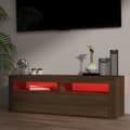 Miniatyrbillede 10 af 11: vidaXL tv-bord med LED-lys 120x35x40 cm brun egetræsfarve