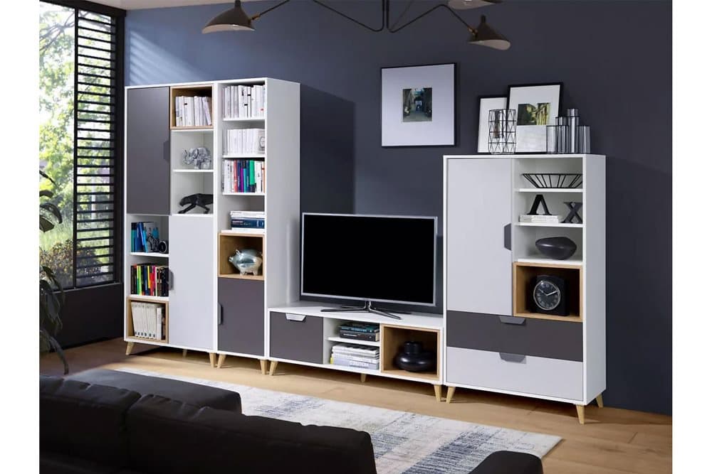 Meiko Tv-möbelset 120 cm Vit/Grå