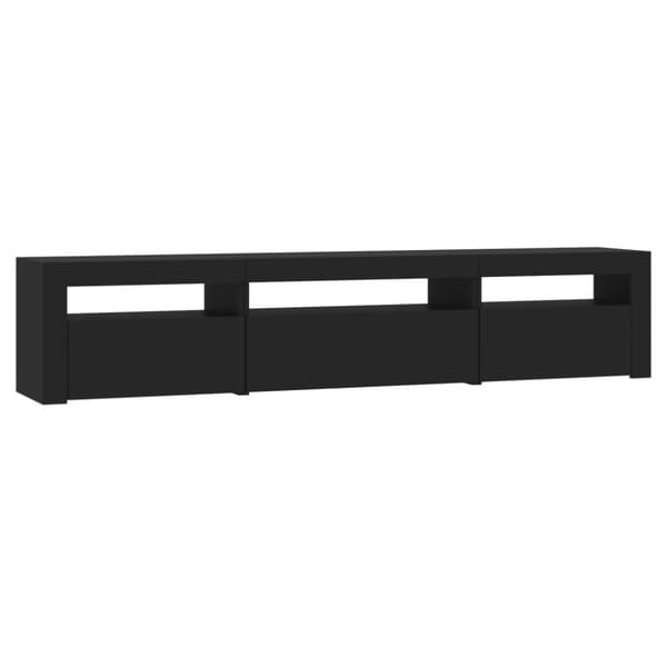 vidaXL TV-benk med LED-lys svart 195x35x40 cm