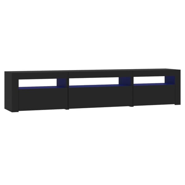 vidaXL TV-benk med LED-lys svart 195x35x40 cm