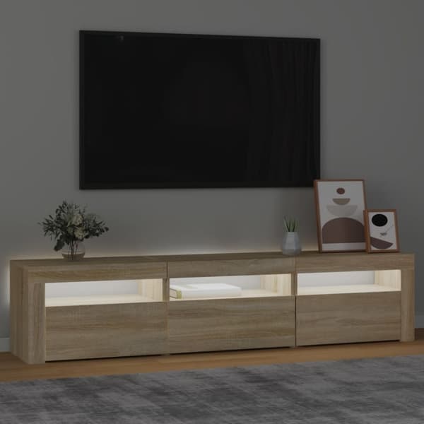 vidaXL Tv-bänk med LED-belysning sonoma ek 180x35x40 cm