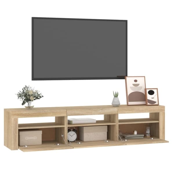 vidaXL Tv-bänk med LED-belysning sonoma ek 180x35x40 cm