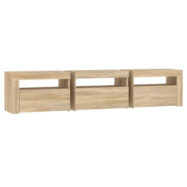 vidaXL Tv-bänk med LED-belysning sonoma ek 180x35x40 cm