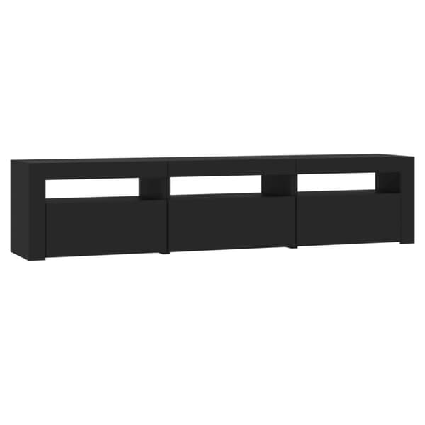 vidaXL TV-bänk med LED-belysning svart 180x35x40 cm