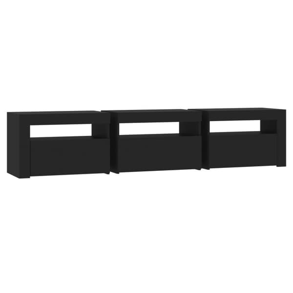vidaXL TV-bänk med LED-belysning svart 180x35x40 cm