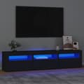 Miniatyrbild 1 av 11: vidaXL TV-bänk med LED-belysning svart 180x35x40 cm