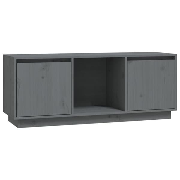 vidaXL tv-bord 110,5x35x44 cm massivt fyrretræ grå