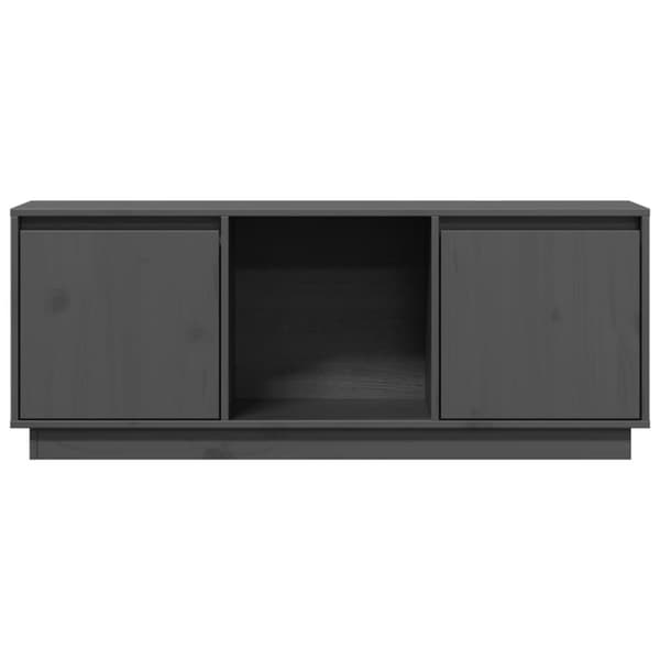 vidaXL tv-bord 110,5x35x44 cm massivt fyrretræ grå