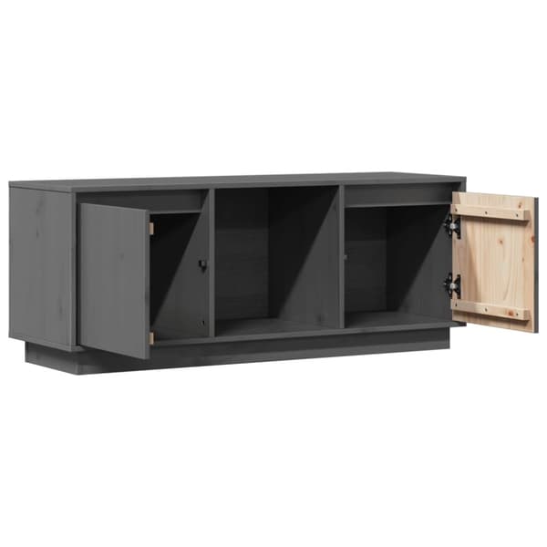 vidaXL tv-bord 110,5x35x44 cm massivt fyrretræ grå