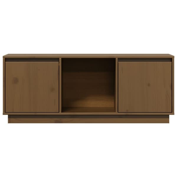vidaXL tv-bord 110,5x35x44 cm massivt fyrretræ gyldenbrun