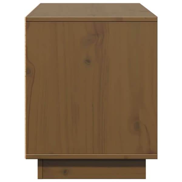 vidaXL tv-bord 110,5x35x44 cm massivt fyrretræ gyldenbrun