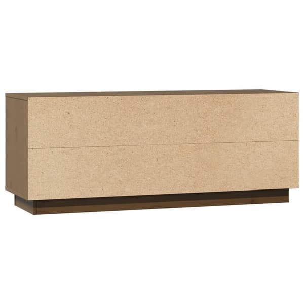 vidaXL tv-bord 110,5x35x44 cm massivt fyrretræ gyldenbrun