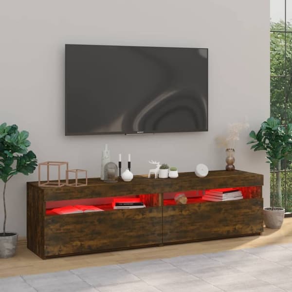vidaXL TV-taso LED-valoilla 2 kpl savutammi 75x35x40 cm