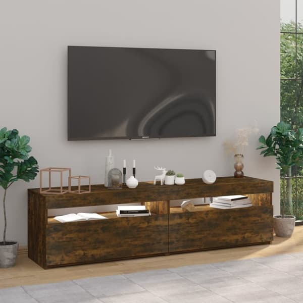 vidaXL TV-taso LED-valoilla 2 kpl savutammi 75x35x40 cm