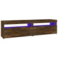 Pikkukuva 10 / 11: vidaXL TV-taso LED-valoilla 2 kpl savutammi 75x35x40 cm