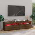 Miniatyrbillede 3 af 11: vidaXL tv-borde 2 stk. med LED-lys 75x35x40 cm brun egetræsfarve