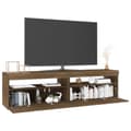 Miniatyrbillede 6 af 11: vidaXL tv-borde 2 stk. med LED-lys 75x35x40 cm brun egetræsfarve