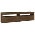 Miniatyrbillede 2 af 11: vidaXL tv-borde 2 stk. med LED-lys 75x35x40 cm brun egetræsfarve