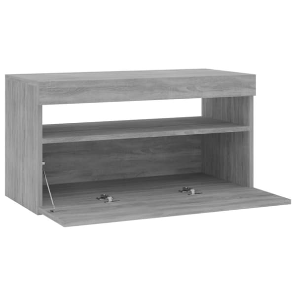 vidaXL TV-taso LED-valoilla harmaa Sonoma 75x35x40 cm