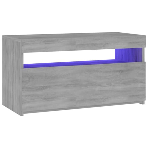 vidaXL TV-taso LED-valoilla harmaa Sonoma 75x35x40 cm