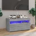 Pikkukuva 1 / 11: vidaXL TV-taso LED-valoilla harmaa Sonoma 75x35x40 cm