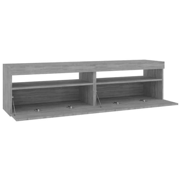 vidaXL tv-borde 2 stk. med LED-lys 75x35x40 cm grå sonoma-eg