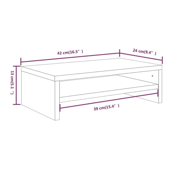 vidaXL skærmstander 42x24x13 cm konstrueret træ grå sonoma-eg