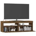 Miniatyrbillede 7 af 11: vidaXL tv-bord med LED-lys 120x35x40 cm røget eg