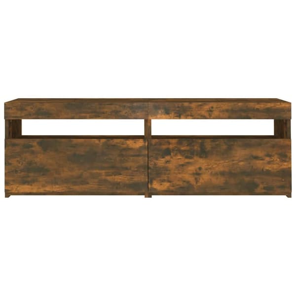 vidaXL tv-bord med LED-lys 120x35x40 cm røget eg