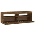 Miniatyrbillede 10 af 11: vidaXL tv-bord med LED-lys 120x35x40 cm røget eg