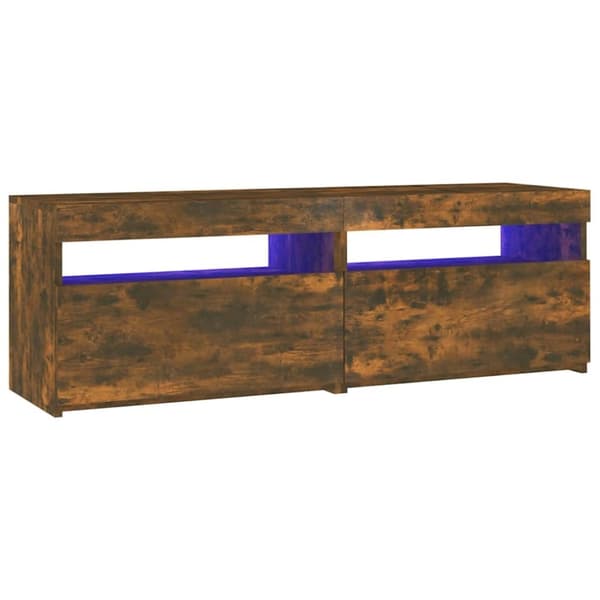vidaXL tv-bord med LED-lys 120x35x40 cm røget eg